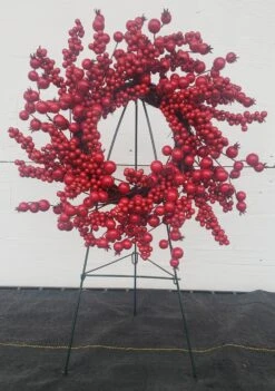 Cemetery Artificial Wreath 16" Berry Crabapple On Stand