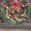 Cemetery Artificial 20" Wreath Plaid Bow On Stand -Pesches Garden Center 20221030 152552
