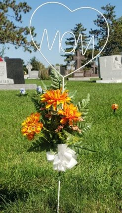 Cemetery Metal Heart Stake